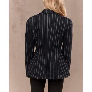 Vintage Bill Burns Bussines Carrier Pinstripes Blazer Womens Size 12 New